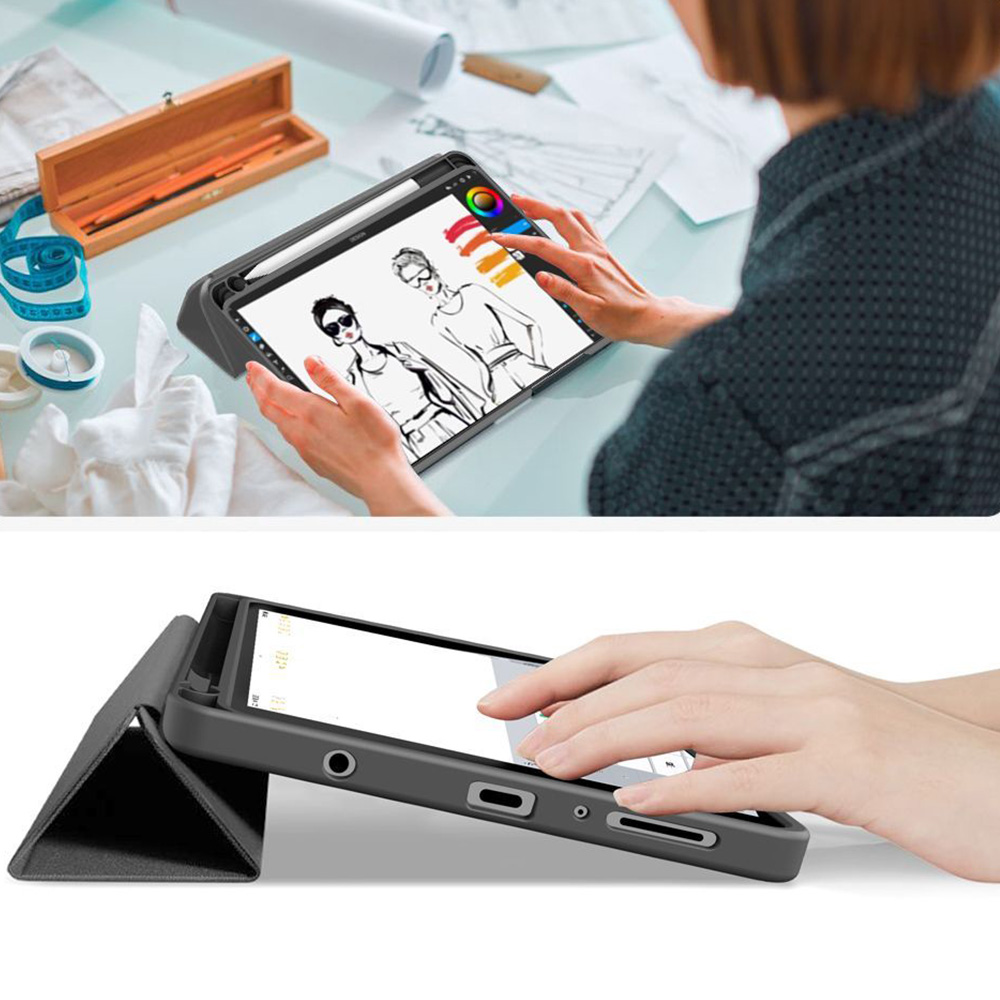 Etui Tech-Protect SC Pen Canvas do Galaxy Tab A11 / Tab A9, czarno-szare