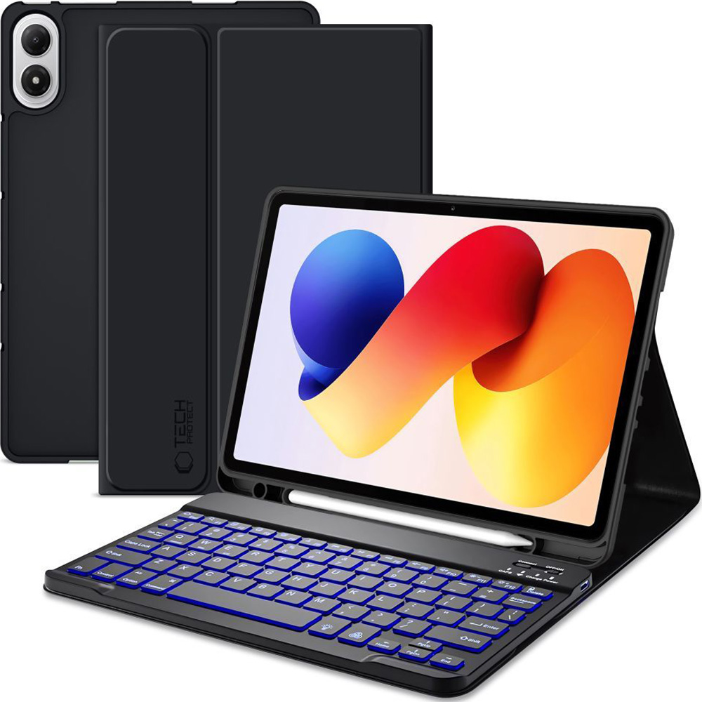 Etui z klawiaturą Tech-Protect SC Pen + Keyboard do Xiaomi Poco Pad M1 / Redmi Pad 2 Pro, czarne