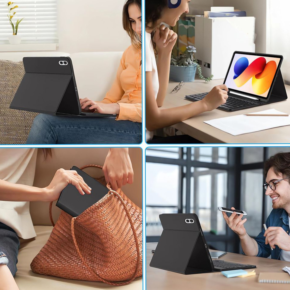 Etui z klawiaturą Tech-Protect SC Pen + Keyboard do Xiaomi Poco Pad M1 / Redmi Pad 2 Pro, czarne