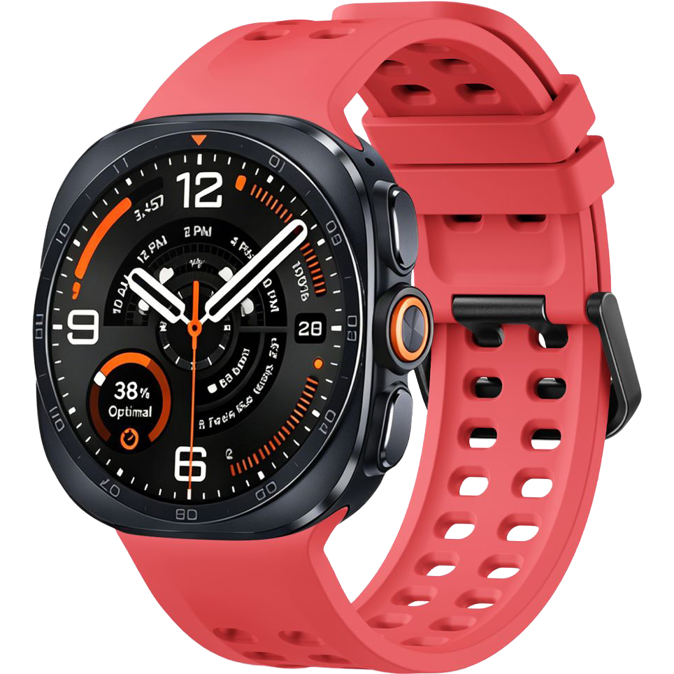 Tech-Protect Silicone Air, perforowany pasek sportowy do smartwatcha, wygodny, jasnoczerwone
