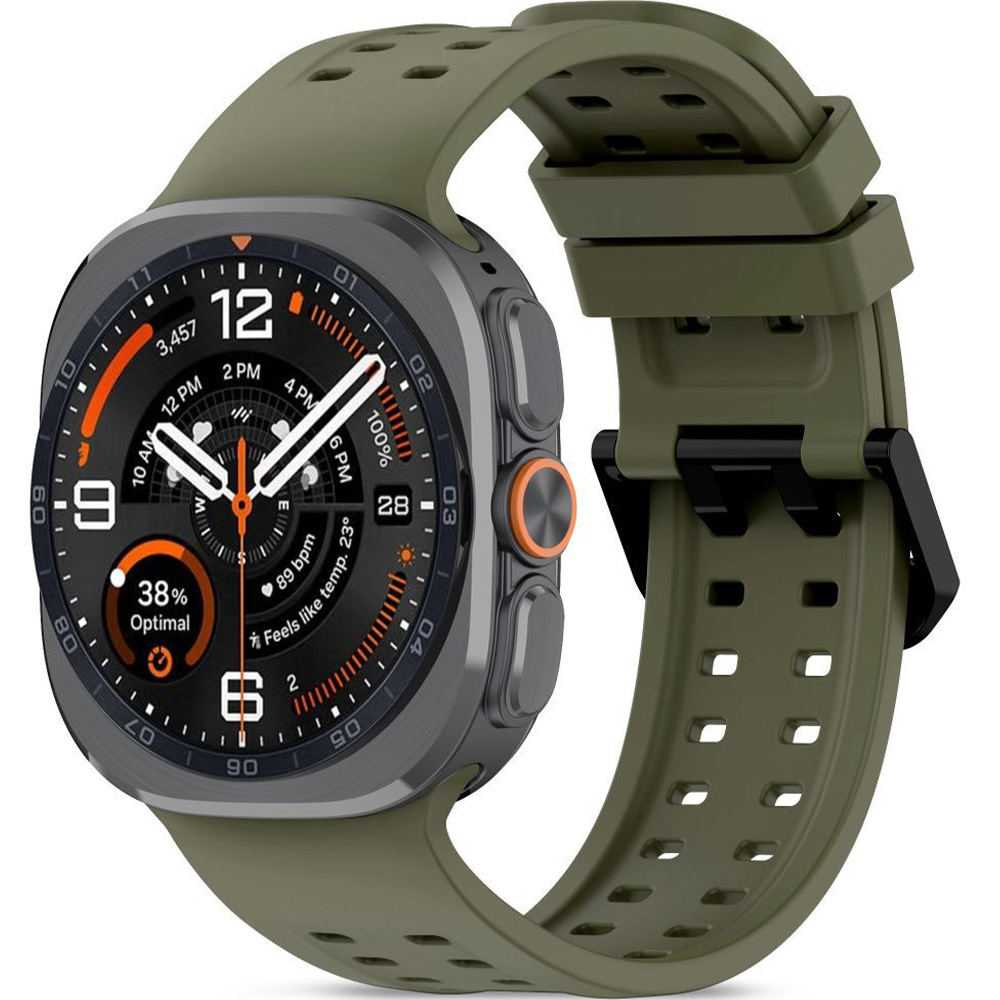 Pasek perforowany Tech-Protect Silicone Air do Galaxy Watch Ultra 2 / Ultra, ciemnozielony