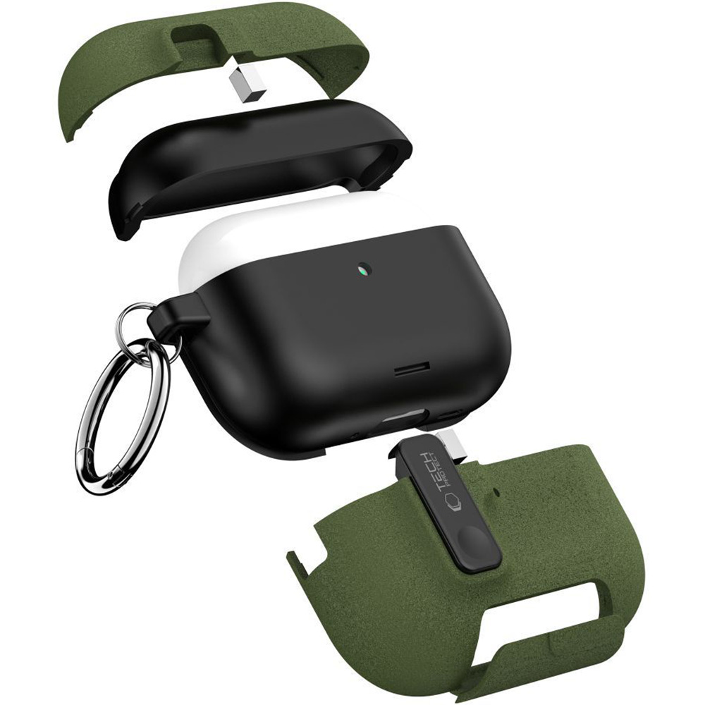 Etui Tech-Protect Slim Hook do Apple AirPods Pro 3, ciemnozielone