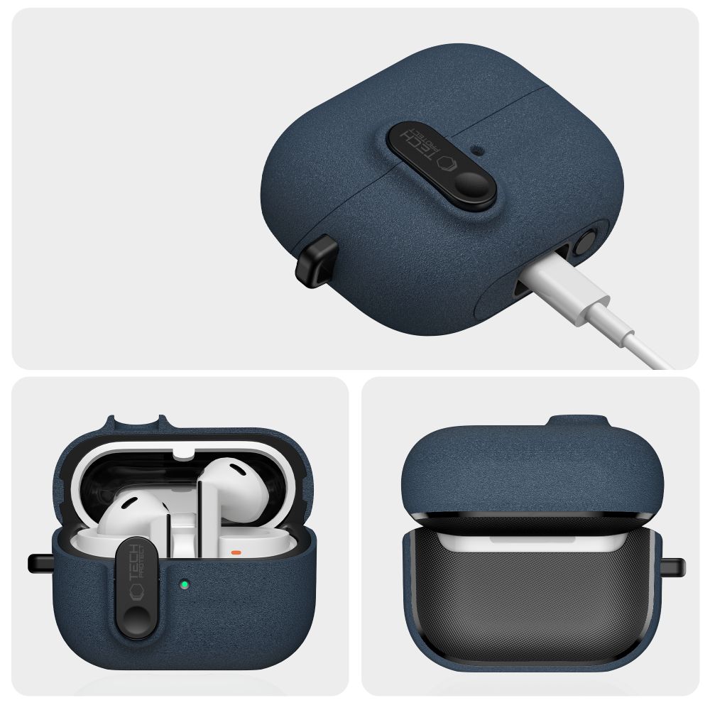 Etui Tech-Protect Slim Hook do Galaxy Buds 3 / 3 FE / 3 Pro, granatowe.