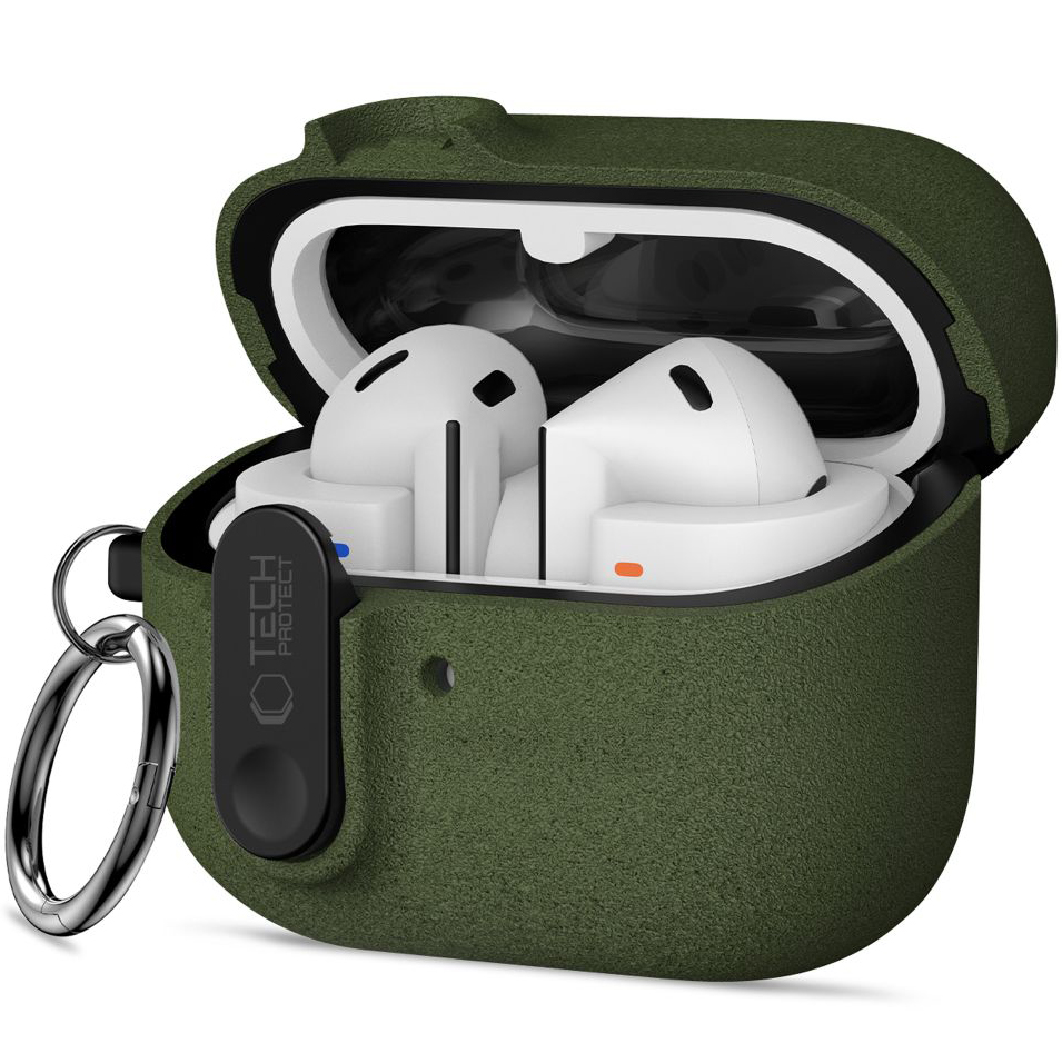 Etui Tech-Protect Slim Hook do Galaxy Buds 3 / 3 FE / 3 Pro, zielone.