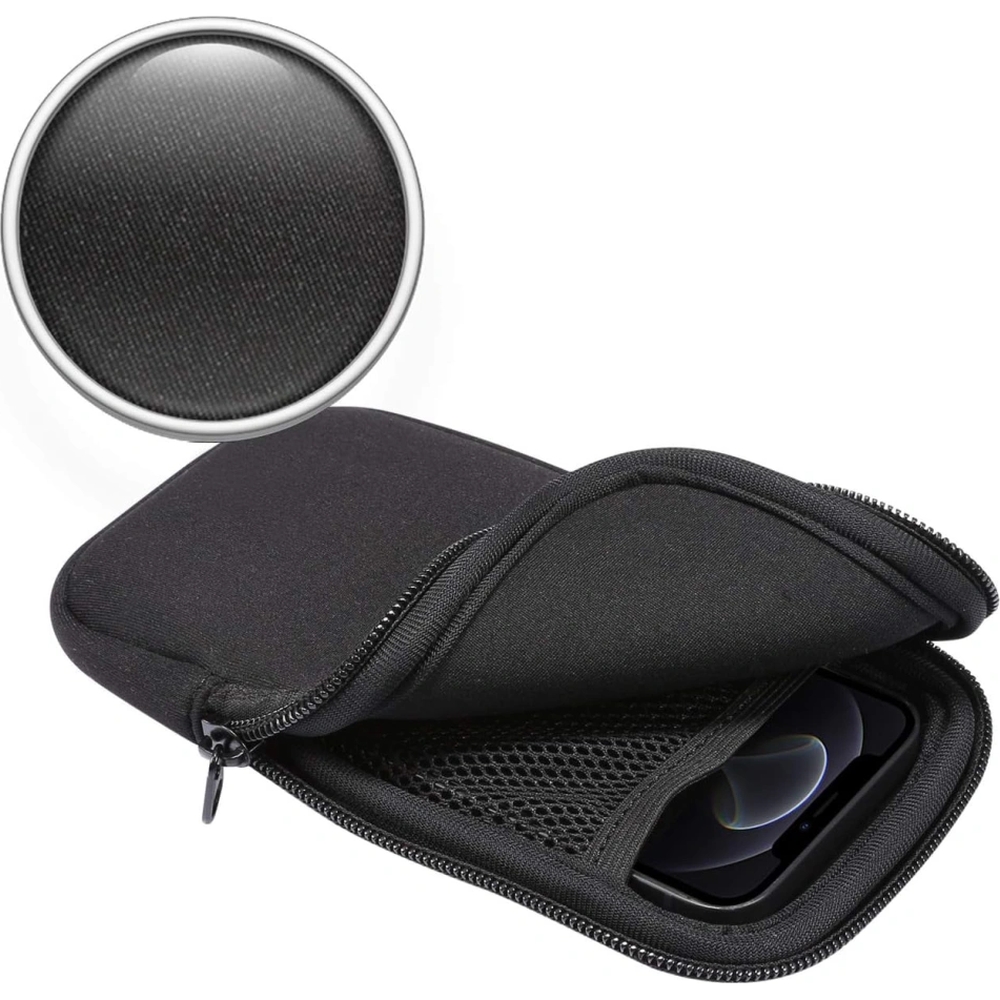 Tech-Protect SM70 Universal Phone Pouch, kieszonka drobiazgi siateczka praktyczne akcesoria, czarny
