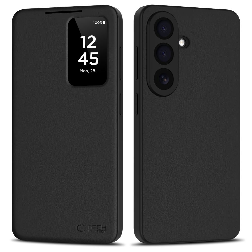 Etui z klapką Tech-Protect Smart Wallet dla Galaxy A37, czarne matowe.