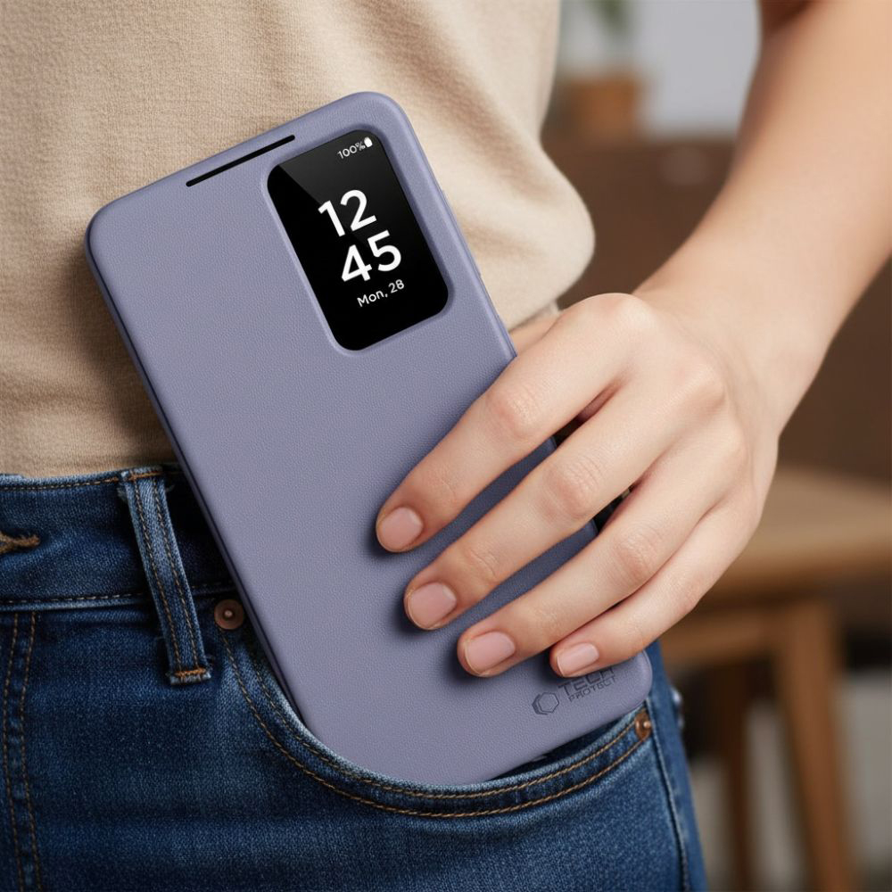 Etui z klapką Tech-Protect Smart Wallet dla Galaxy S26, fioletowe.