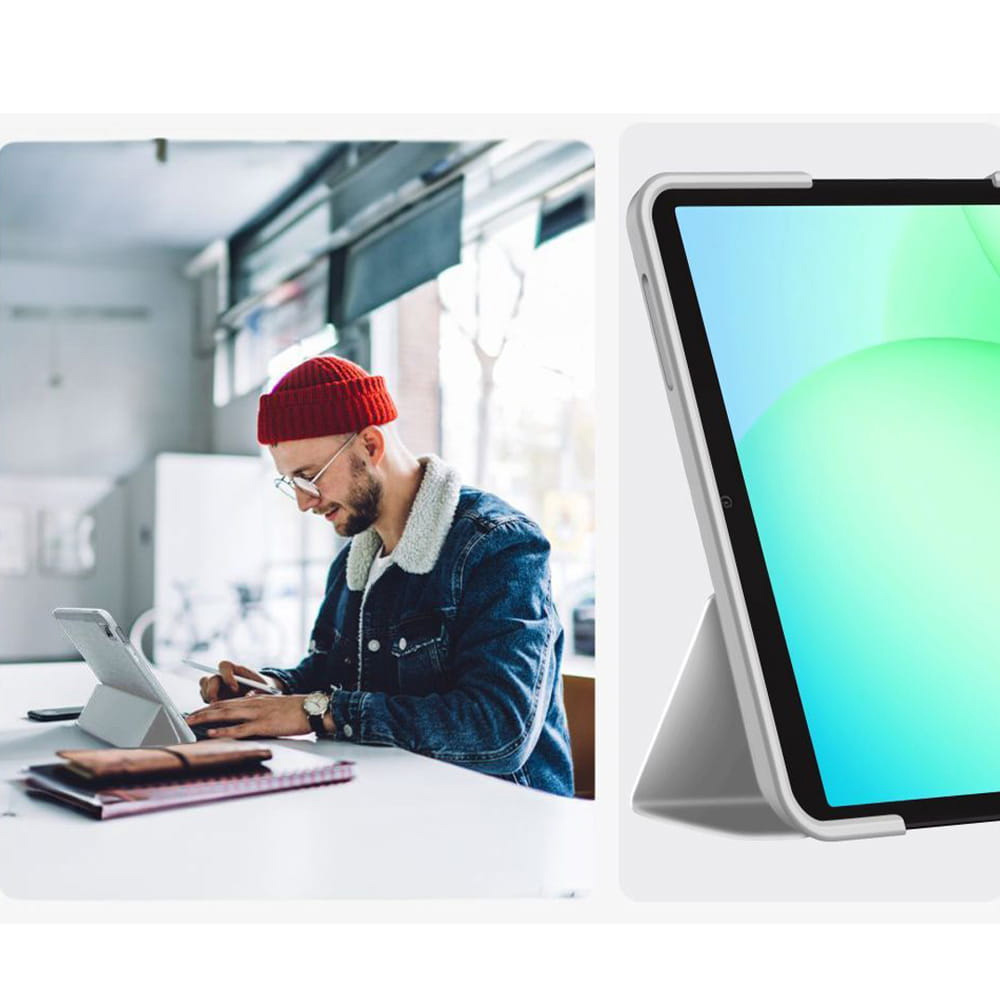 Etui z klapką Tech-Protect SmartCase do Galaxy Tab A11 Plus / A9 Plus, szare