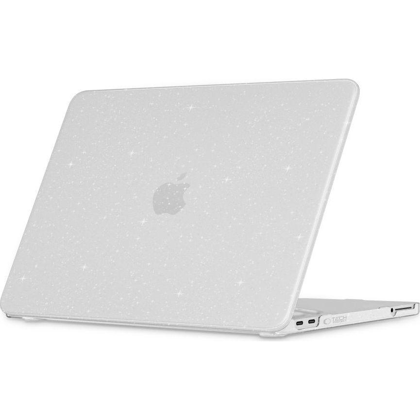 Etui Tech-Protect SmartShell do MacBook Neo 13 A18 Pro 2026, przezroczyste z brokatem