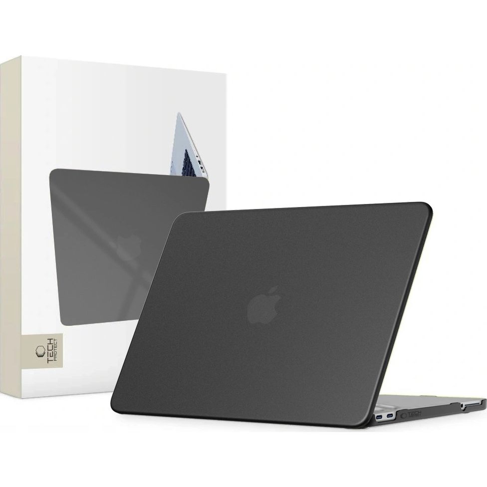 Etui Tech-Protect SmartShell do MacBook Neo 13 A18 Pro 2026, matowe półprzezroczysto-czarne