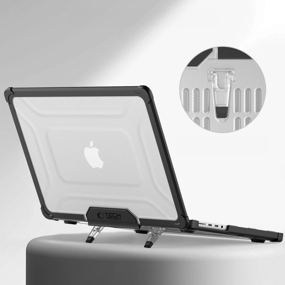 Etui Tech-Protect SmartShell Pro do MacBook Air 15.3" M4 / M3 / M2 2025-2023, przezroczysto-czarne