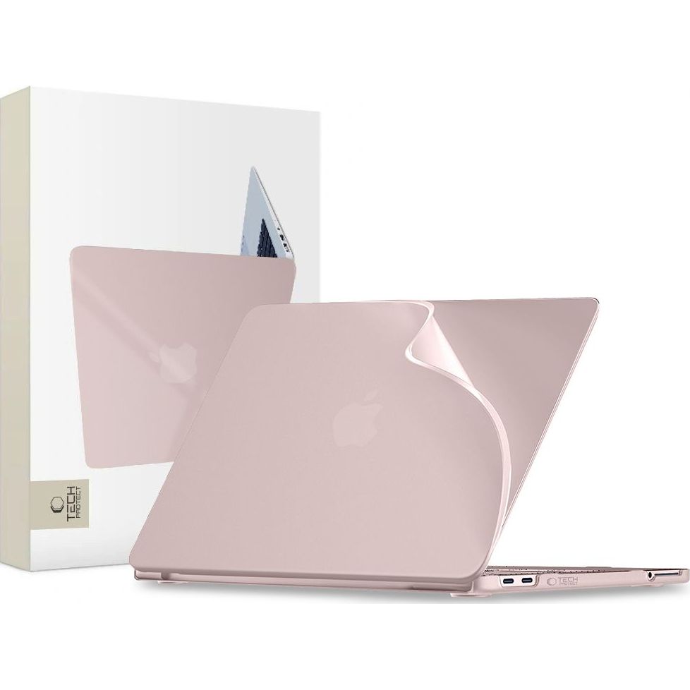 Etui ochronne Tech-Protect Softshell do MacBook Neo 13 A18 Pro 2026, matowe półprzezroczysto-różowe, wytrzymała przezroczysta ochrona laptopa, praktyczna