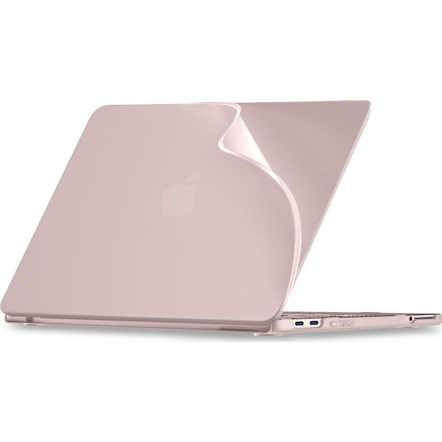 Etui ochronne Tech-Protect Softshell do MacBook Neo 13 A18 Pro 2026, matowe półprzezroczysto-różowe, dwuczęściowa łatwa w montażu osłona laptopa