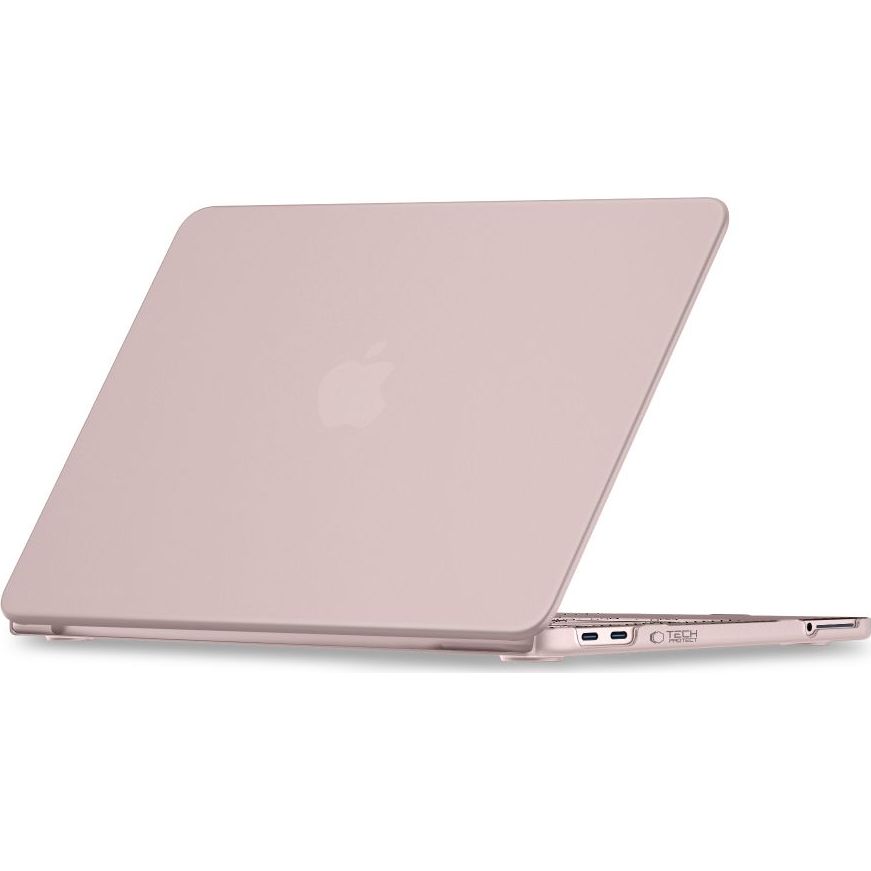 Etui ochronne Tech-Protect Softshell do MacBook Neo 13 A18 Pro 2026, matowe półprzezroczysto-różowe, stabilne gumowe nóżki i komfortowa obsługa