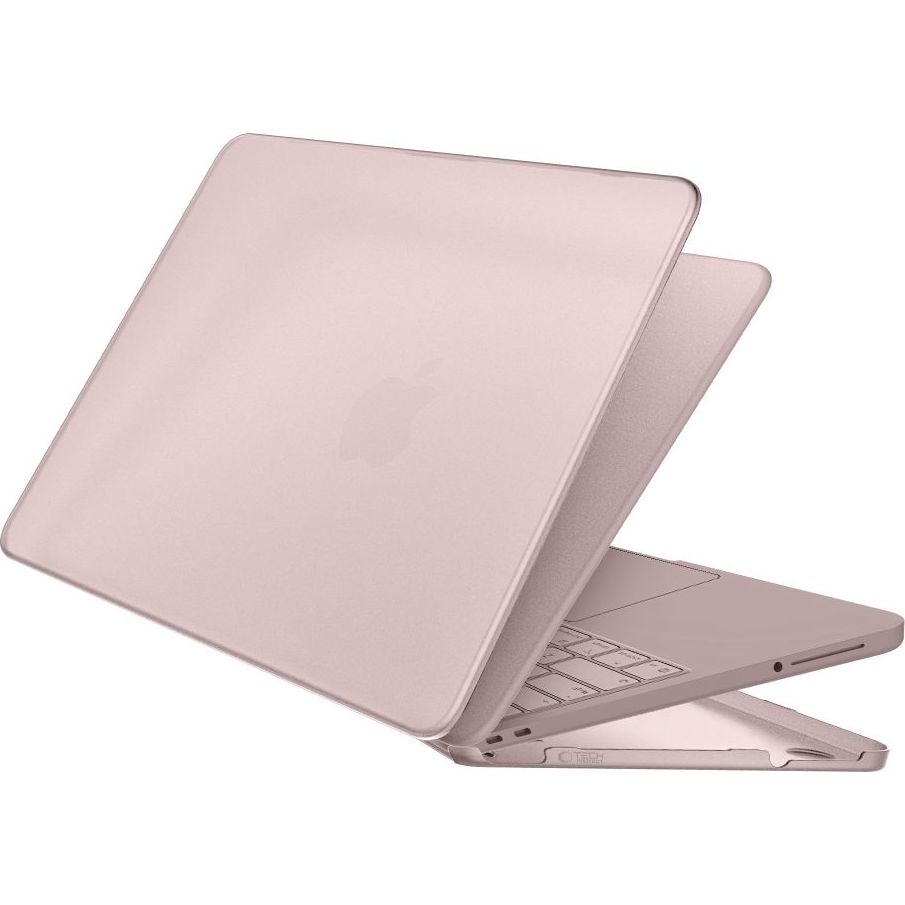 Etui ochronne Tech-Protect Softshell do MacBook Neo 13 A18 Pro 2026, matowe półprzezroczysto-różowe, wentylowana konstrukcja i pełen dostęp do portów