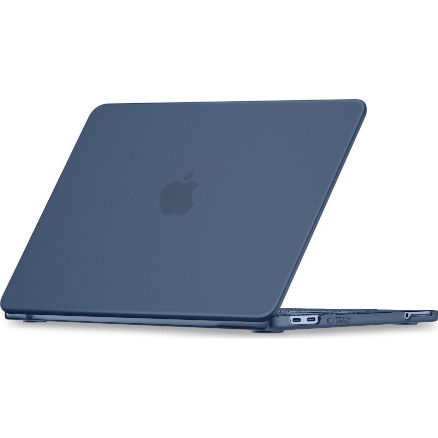 Etui ochronne Tech-Protect Softshell do MacBook Neo 13 A18 Pro 2026, matowe półprzezroczysto-niebieskie, stabilne gumowe nóżki i komfortowa obsługa