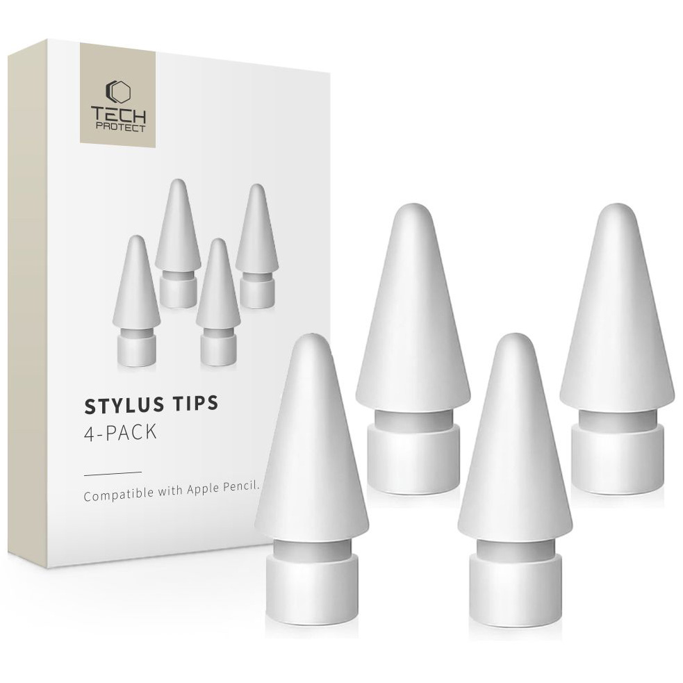 Końcówki do rysika Tech-Protect Stylus Tips, 4 sztuki, białe