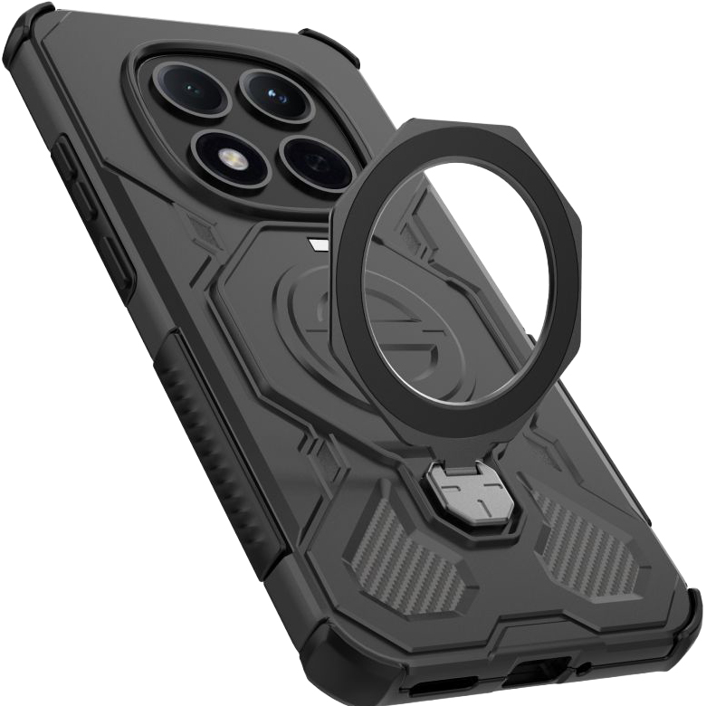 Etui z podstawką Tech-Protect TacticStand do MagSafe do Xiaomi Redmi Note 15 Pro Plus 5G, matowe czarne. Funkcjonalne etui z wygodną podstawką, praktyczne.