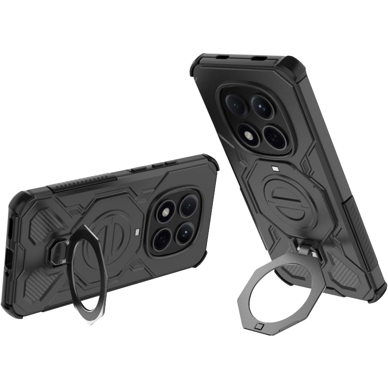 Etui z podstawką Tech-Protect TacticStand do MagSafe do Xiaomi Redmi Note 15 Pro Plus 5G, matowe czarne. Kompatybilne z  akcesoriami MagSafe, innowacyjny, na smartfona