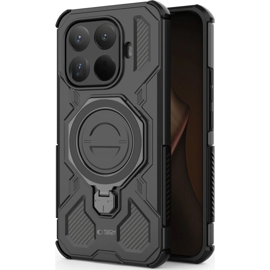 Etui z podstawką Tech-Protect TacticStand do MagSafe do Xiaomi 15T Pro, matowe czarne. Funkcjonalne etui z wygodną podstawką, praktyczne.