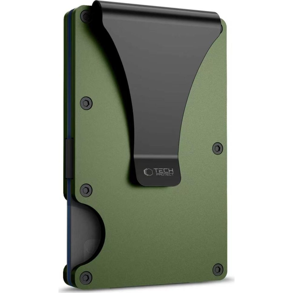 Tech-Protect Thorn, smukły portfel RFID na karty, minimalistyczny, elegancki, zielony