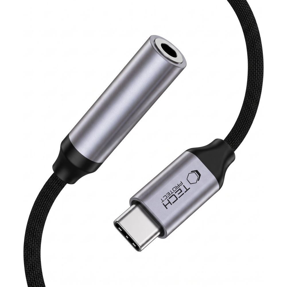 Tech-Protect Ultraboost USB-C to Mini Jack 3.5mm DAC, praktyczny adapter wydajny układ audio wygodne połączenie uniwersalny, [kolor-nazwa]