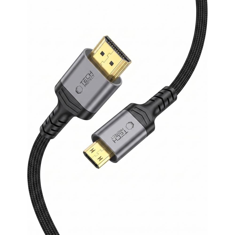 Kabel Mini HDMI Typ C do HDMI Typ A Tech-Protect UltraBoost Plug&Play, czarny