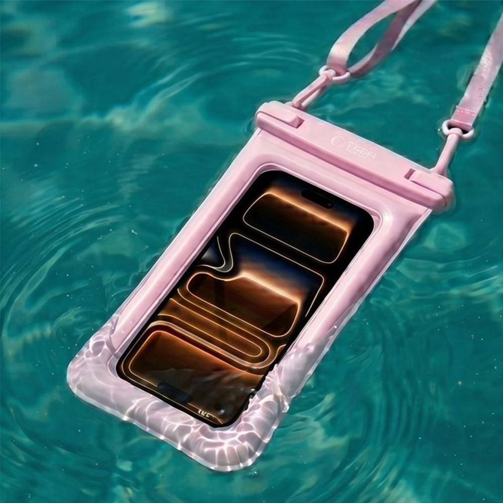 Etui wodoszczelne Tech-Protect UWC7 Universal Waterproof Floating Case dla urządzeń mobilnych do 6,9" + smycz, różowe