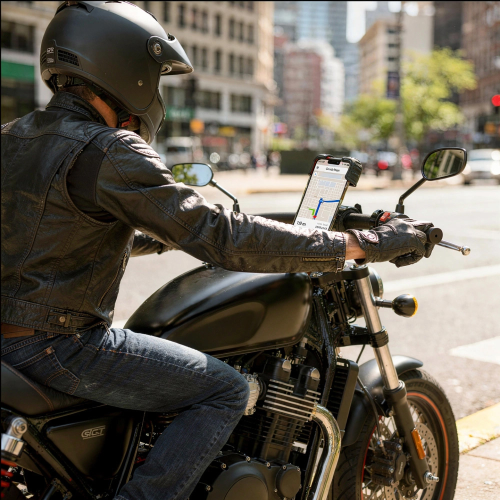 Uchwyt rowerowy/motocyklowy do telefonu na kierownicę Tech-Protect V7, czarny
