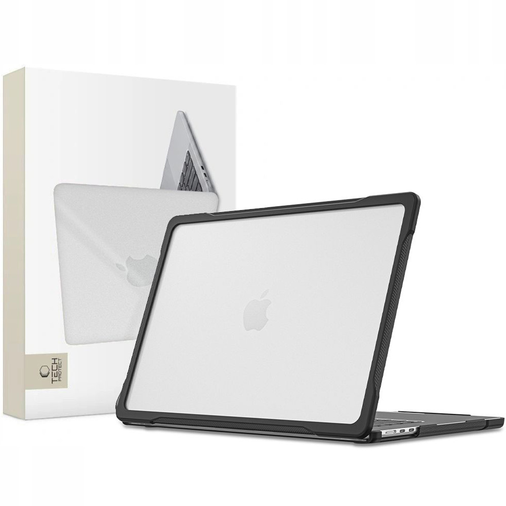 Etui na laptopa Tech-Protect Velar w kolorze matowo-przezroczystym z czarną ramką