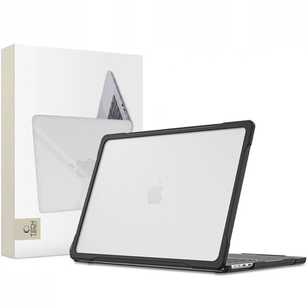 Etui na laptopa Tech-Protect Velar w kolorze matowo-przezroczystym z czarną ramką