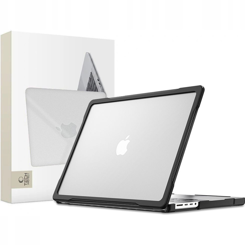 Etui na laptopa Tech-Protect Velar w kolorze matowo-przezroczystym z czarną ramką