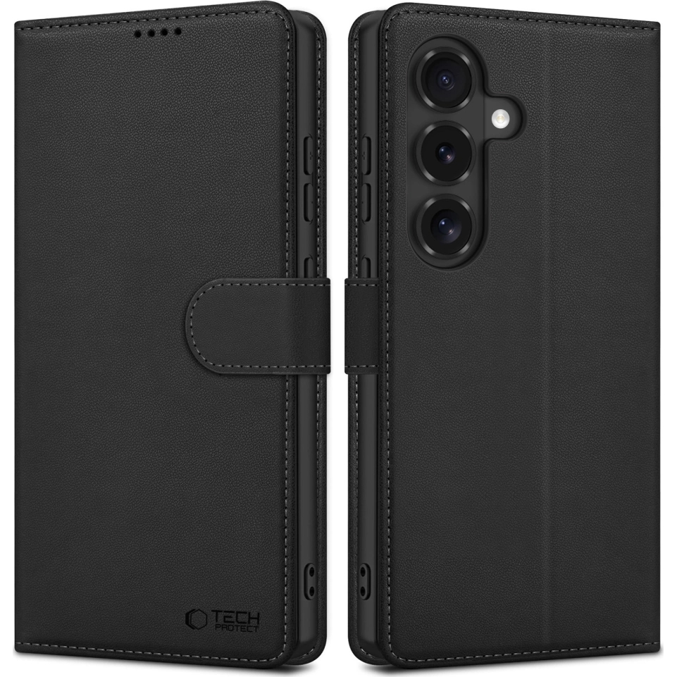 Etui z klapką Tech-Protect Wallet do Galaxy S26 FE, czarne