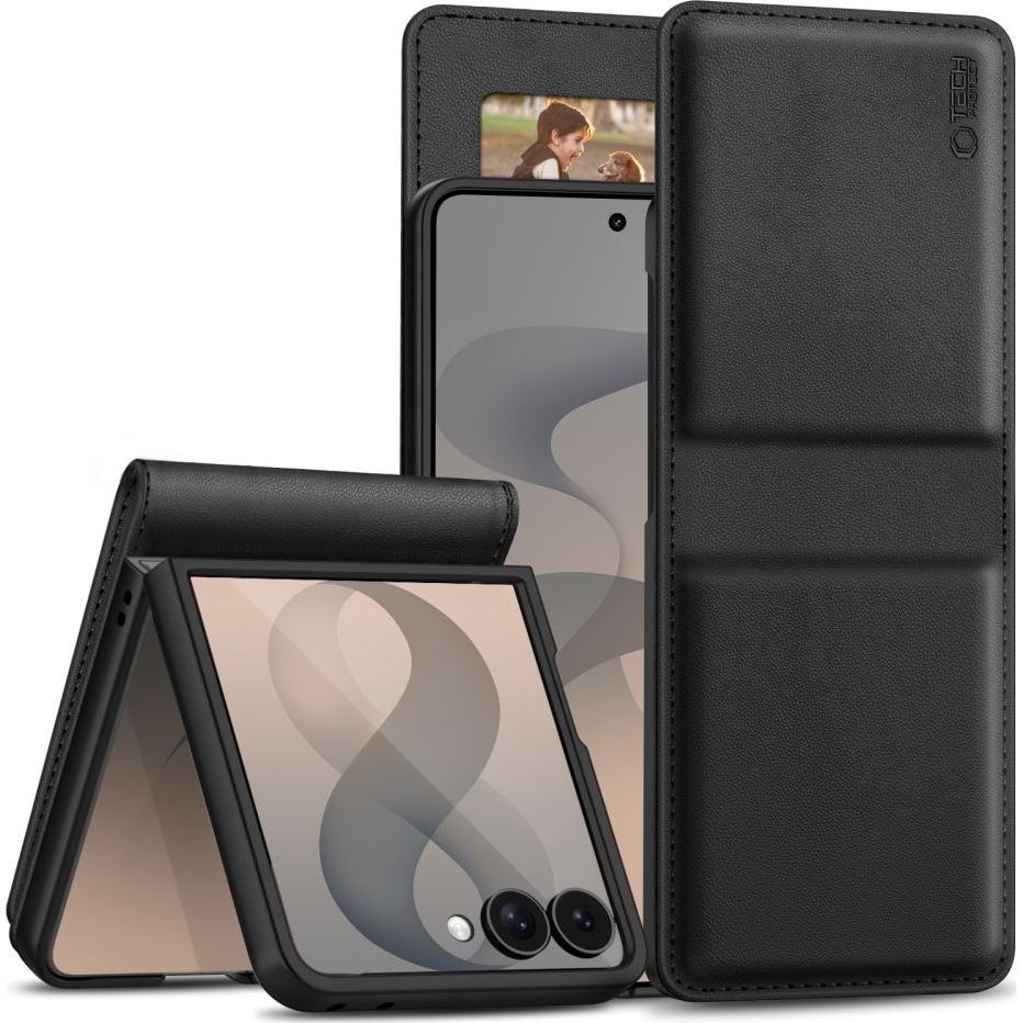 Etui z klapką Tech-Protect Wallet do Galaxy Z Flip8, czarne