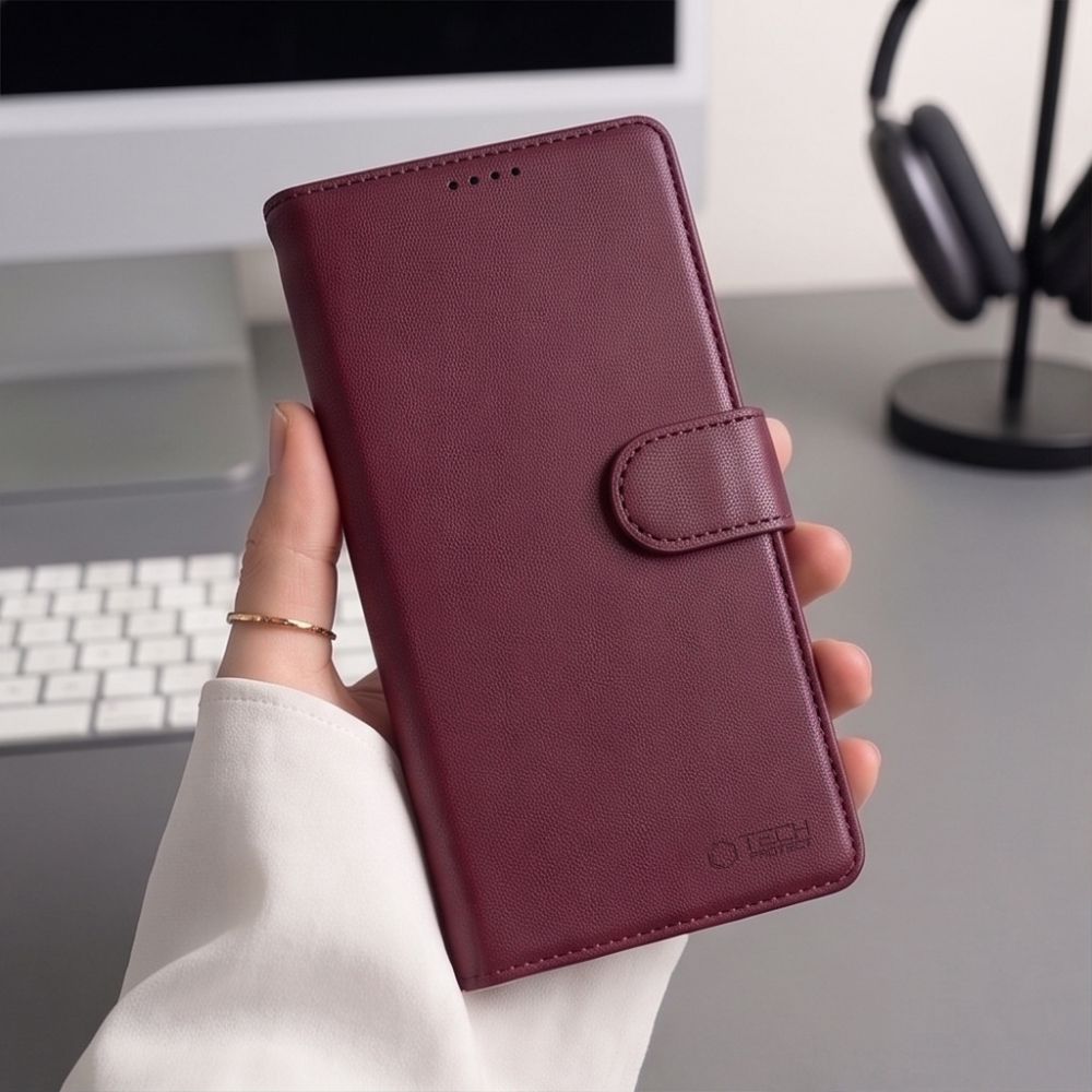 Etui Tech-Protect Wallet do iPhone 18 Pro / 17 Pro do MagSafe, bordowe