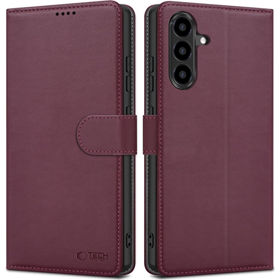 Etui z klapką Tech-Protect Wallet dla Samsung Galaxy A27 5G, kieszonki na karty, zdjęcia,bordowe.