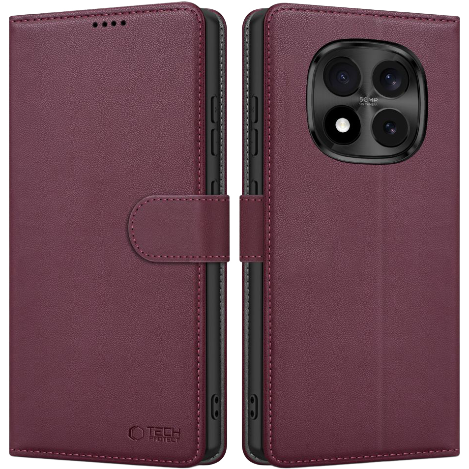 Etui Tech-Protect Wallet do Xiaomi Redmi Note 15 Pro 5G, bordowe
