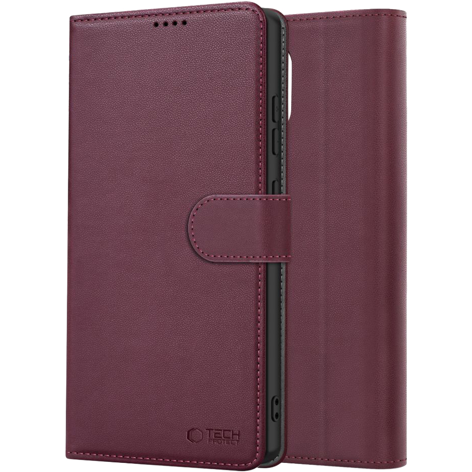 Etui Tech-Protect Wallet do Xiaomi Redmi Note 15 Pro 5G, bordowe