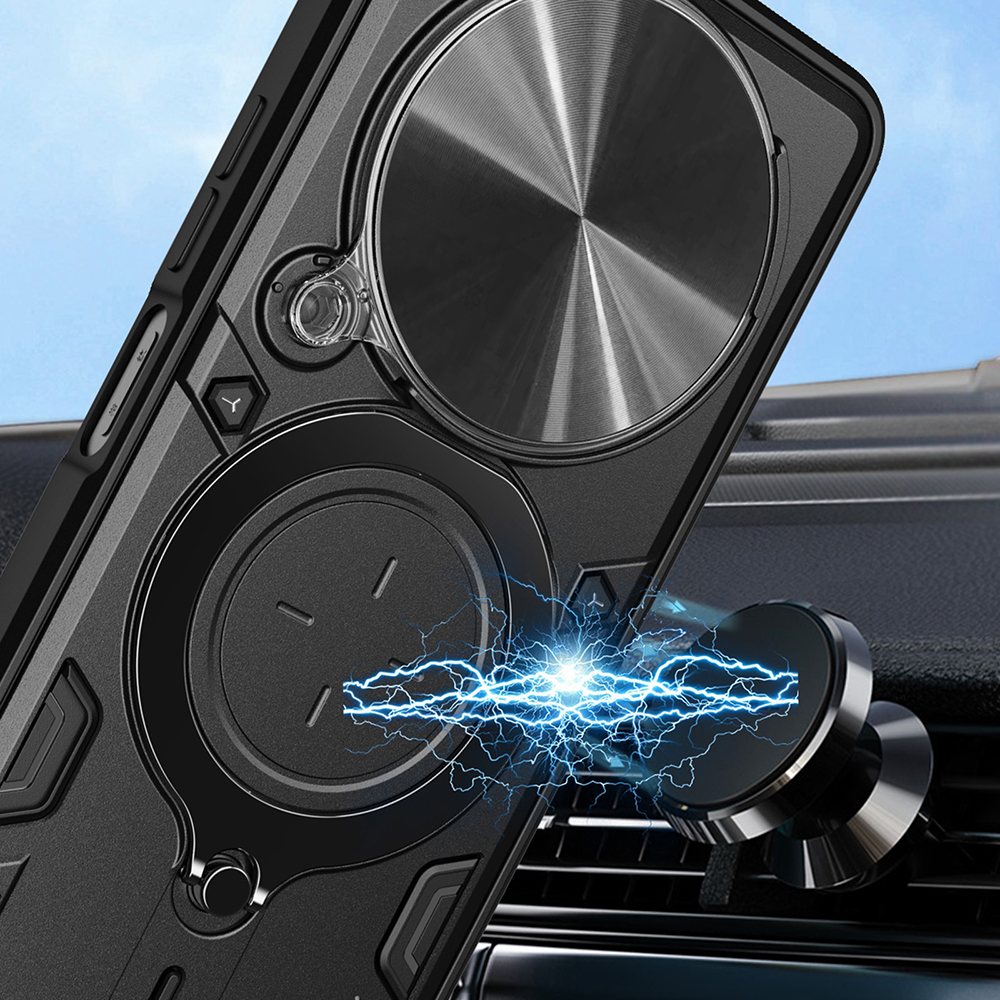 Techsuit CamGuard Pro, magnetyczna kompatybilność samochodowa, szybki montaż, czarne