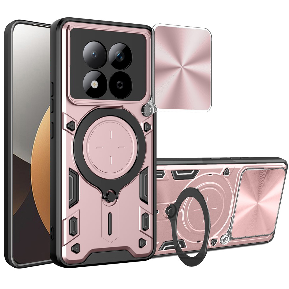 Techsuit CamGuard Pro, wytrzymała ochrona aparatu, codzienna niezawodność, różowozłote / czarne