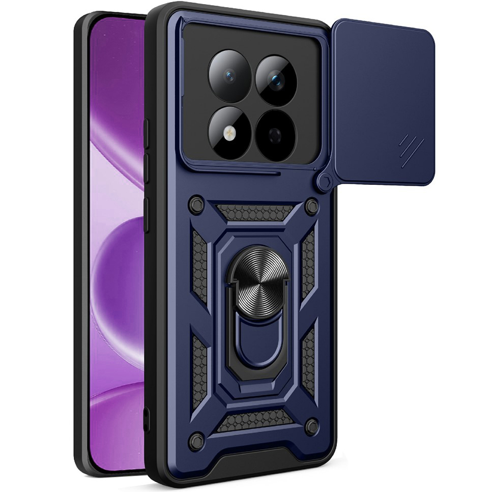 Techsuit CamShield, etui ochronne na telefon, funkcjonalna, praktyczna, solidna, granatowe