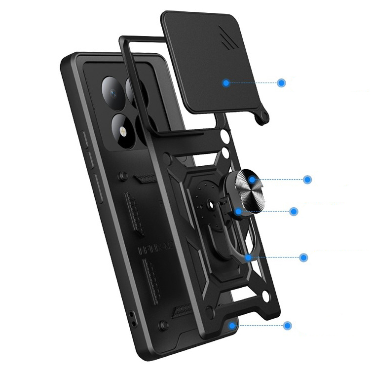 Techsuit CamShield, osłona aparatu chroni soczewki, bezpieczna, czarne