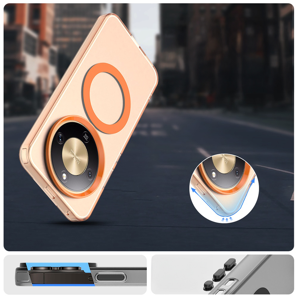 Techsuit CandyCase MagSafe, magnetyczne mocowanie i ładowanie MagSafe szybkie, pomarańczowe