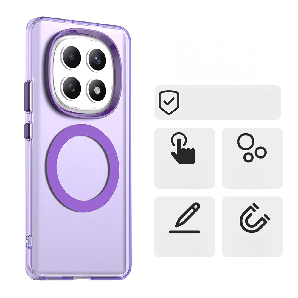 Techsuit CandyCase MagSafe, precyzyjne narożniki absorpcja energii uderzenia, wytrzymała, fioletowe