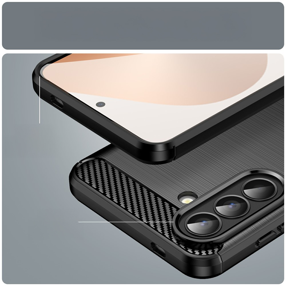 Techsuit Carbon Silicone, case z podwyższonym rantem amortyzujące stabilne bezpieczne, czarne