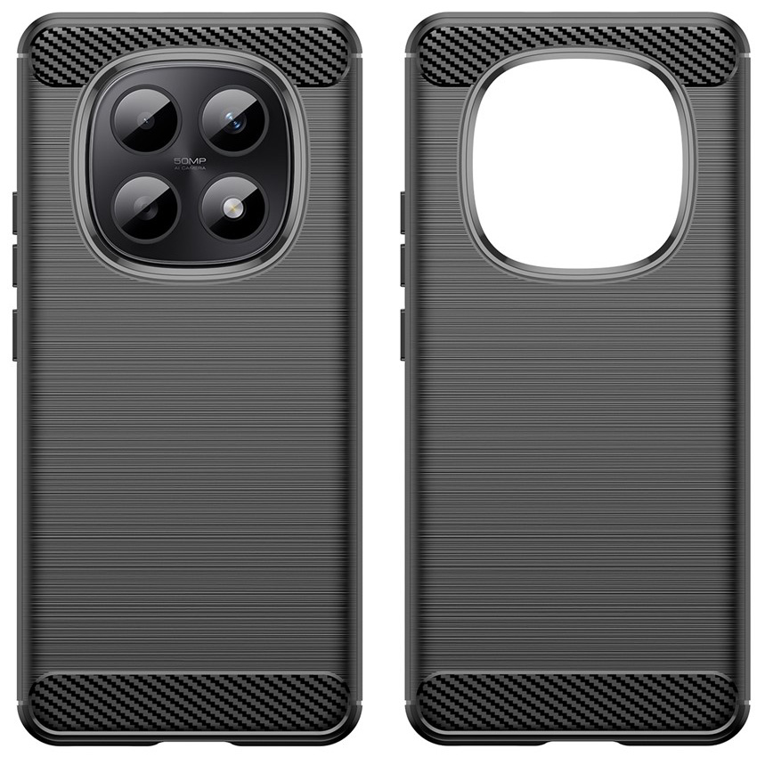 Techsuit Carbon Silicone, case z podwyższonym rantem amortyzujące stabilne bezpieczne, czarne