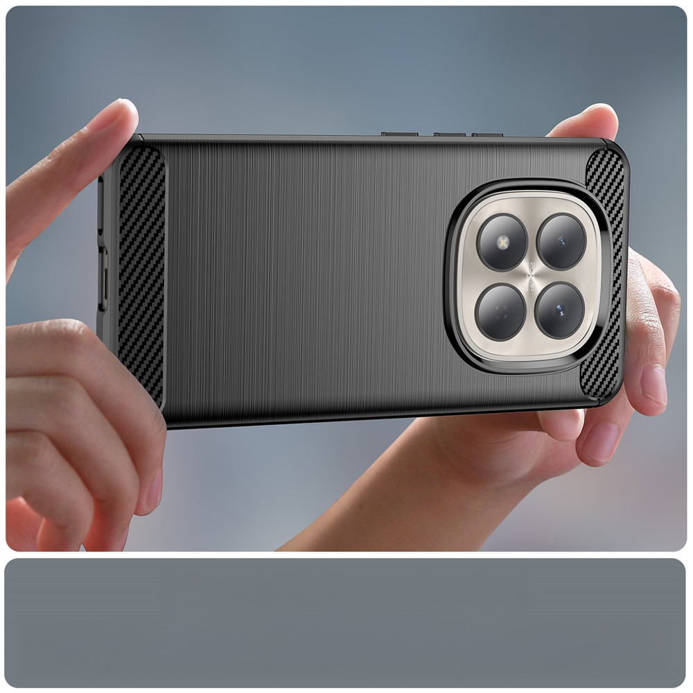 Techsuit Carbon Silicone, etui na telefon ergonomiczne wygodne praktyczne trwałe, czarne