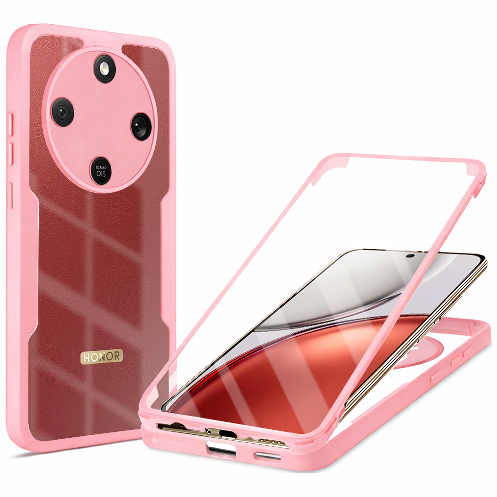 Techsuit ColorVerse 360 + Screen Protector, pełna ochrona smartfona, nowoczesny styl i komfort, przezroczysto-różowe
