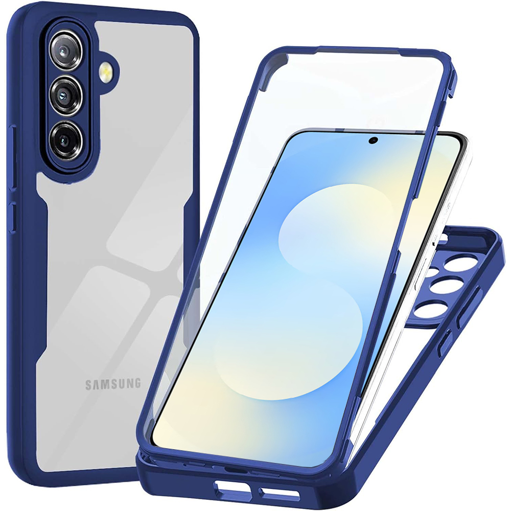 Techsuit ColorVerse 360 + Screen Protector, pełna ochrona smartfona, nowoczesny styl i komfort, przezroczysto-granatowe