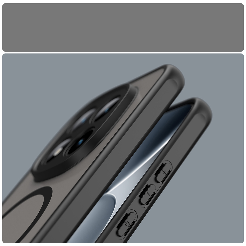 Techsuit HaloFrost II MagSafe, MagSafe kompatybilność, mocne magnesy, wygodne, czarne